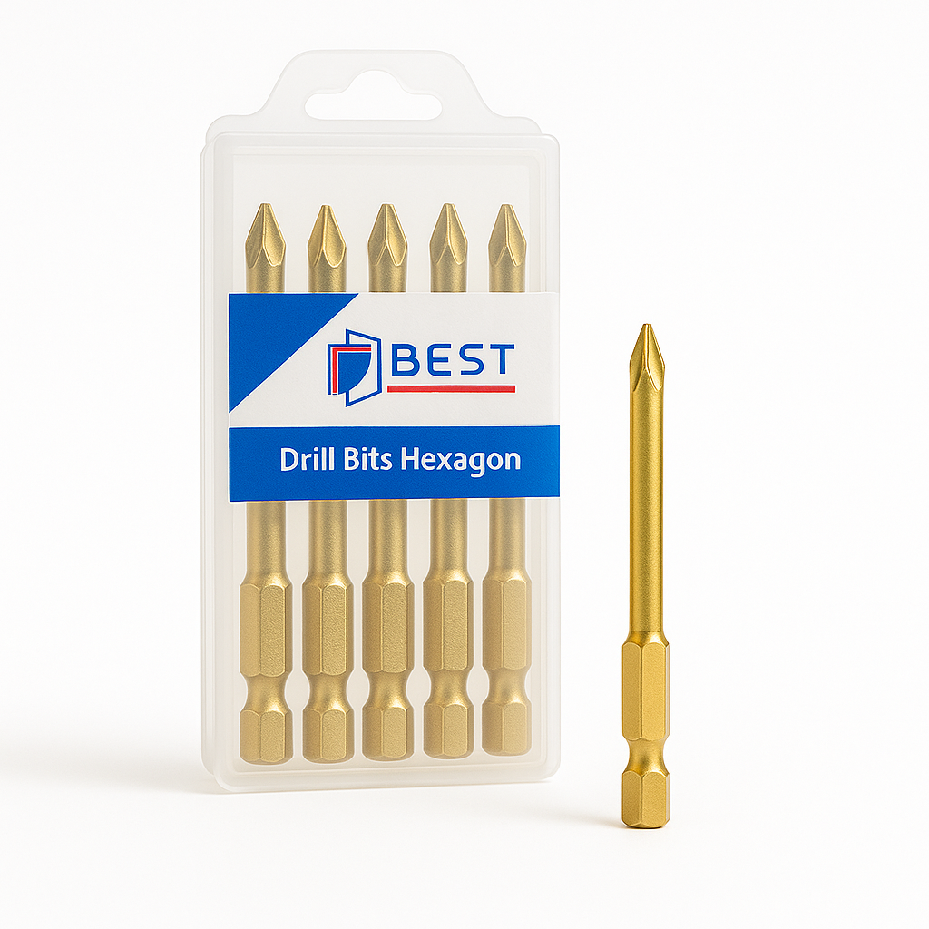 Golden 5mm triangle drill bit by Best Glass Parts, designed for precision drilling in glass and tiles.