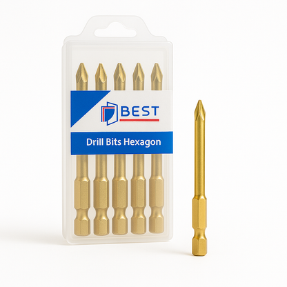 Golden 5mm triangle drill bit by Best Glass Parts, designed for precision drilling in glass and tiles.