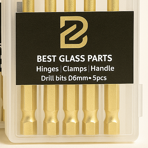 Golden 5mm triangle drill bit by Best Glass Parts, designed for precision drilling in glass and delicate materials.