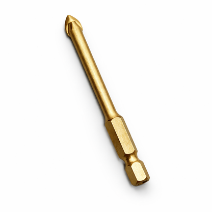 Golden 5mm triangle drill bit by Best Glass Parts, designed for precision drilling in glass and other materials.