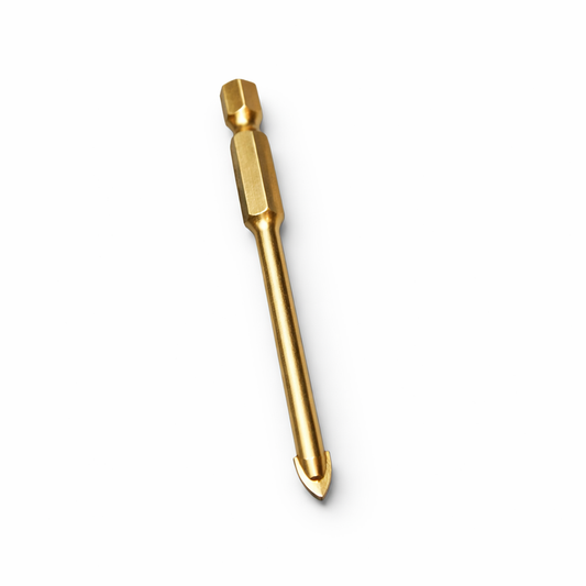 Golden 5mm triangle drill bit from Best Glass Parts, ideal for glass drilling, with a durable, precise design.