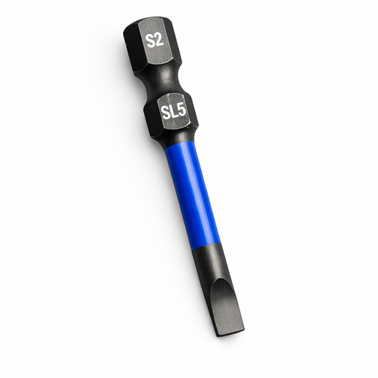 Best Glass Parts impact bits slotted 50mm (2-inch) screwdriver bits shown in the image.