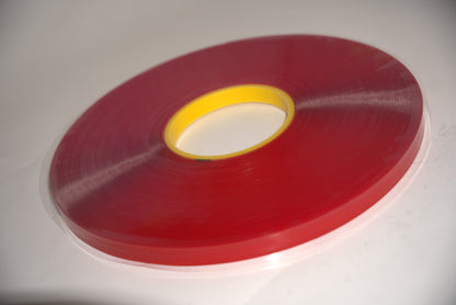 Double-sided clear trim tape from Best Glass Parts, designed for precise, invisible adhesion on glass surfaces.