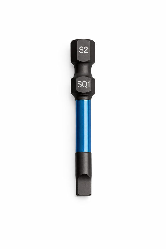 Square impact bits 50mm (2-inch) from Best Glass Parts, showing a durable metal drill bit for impact driver use.