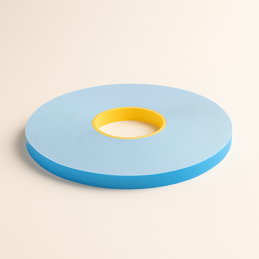 White U-Channel tape from Best Glass Parts, showing close-up of flexible adhesive-backed tape for glass edging or sealing.