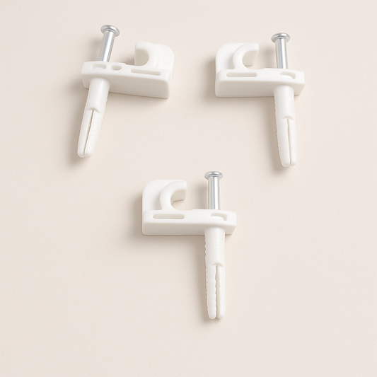 White wire shelving back clip by Best Glass Parts, used to secure and support wire shelving units.
