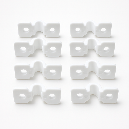 Best Glass Parts wire shelving C clamp securing metal wire shelves for stable storage.