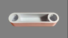 Double end cap for wire shelving by Best Glass Parts, shown on a wire shelf for secure, finished edges.